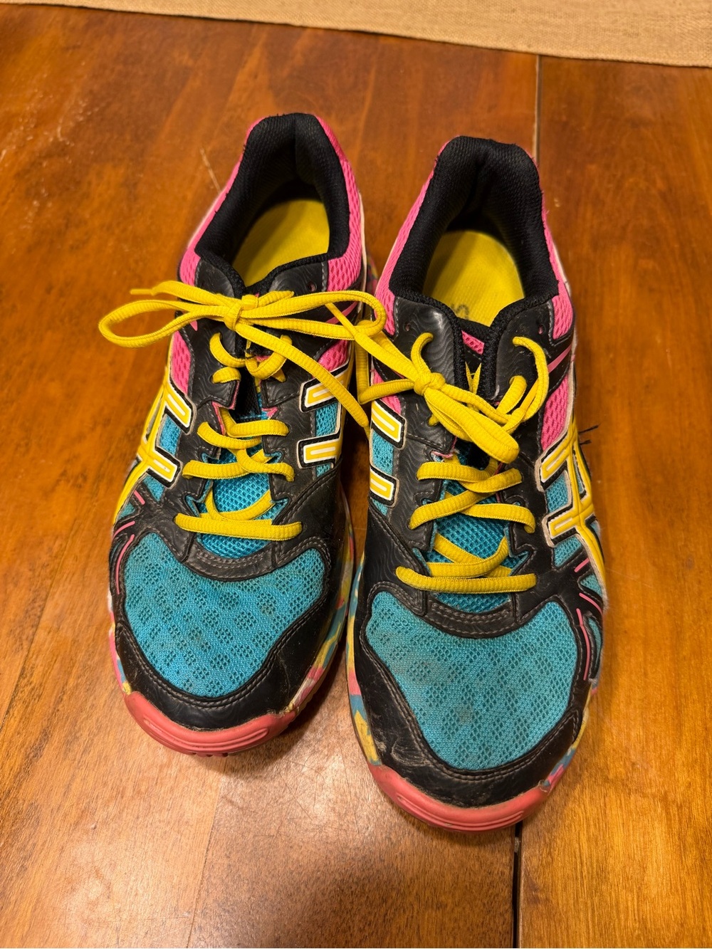 Asics Colorblock Athletic Sneakers with Yellow Laces